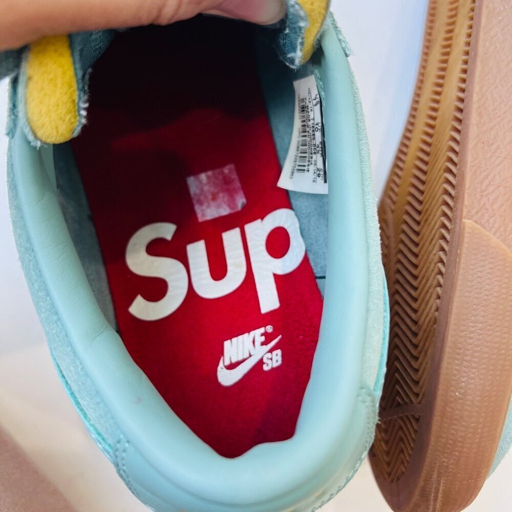 Nike x Supreme Blazer Low GT suede sneakers , blue/teal, Size 11 - Picture 10 of 13
